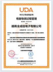 祝賀越南全成信電子有限公司C?NG TY TNHH VI?T NAM TRUSTECH ELECTRONICS 2026年快速通過ISO45001/QC08000/ISO5001/ISO14064四個體系認(rèn)證